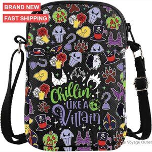 Waterproof Polyester Crossbody Messenger Bag with 3 Pockets, 7.5x8 Inches
